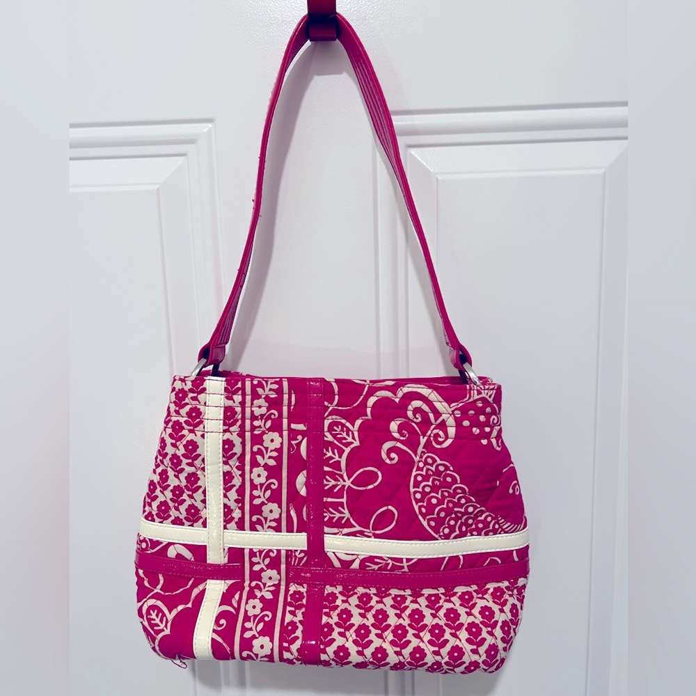 Vera Bradley Pink Twirly Birds Handbag Purse EUC! 🌻🔥